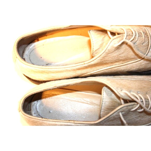Pons Quintana Horsehair Cowhide Leather Oxford Shoes Women's sz 6 Cream Ivory - Picture 12 of 12